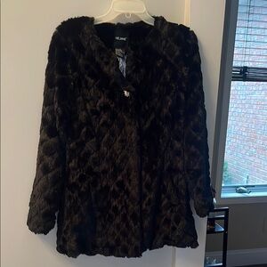Vintage Women's Black Faux Fur Coat